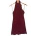 Free People Dresses | Free People | Harper Halter Lace Wine Mini Bodycon Dress Xs | Color: Purple/Red | Size: Xs