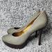 Jessica Simpson Shoes | Jessica Simpson Brook Grey-Green Snake-Emboss Leather X-High Heel Pumps Size 8 | Color: Green | Size: 8
