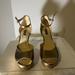 Nine West Shoes | Nine West Ankle Strap Sandals. 10 1/2size M- Gold | Color: Gold | Size: 10.5