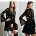 Free People Dresses | Beautiful Free People Black Lace Lovers Mini Dress With Cut Out On Back. Size 4 | Color: Black | Size: 4