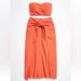 Free People Dresses | Free People Sunny Sun Set Tube Top Midi Wrap Skirt Orange New | Color: Orange | Size: L