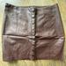 Free People Skirts | Free People Womens Mini Skirt Size 6 Reddish Brown Vegan Leather Snap Button | Color: Brown/Red | Size: 6