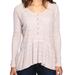 Free People Tops | Free People We The Free Coastline Henley Top Pink Boho Shirt Hippie Size Medium | Color: Pink/Purple | Size: M