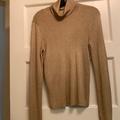 Ralph Lauren Sweaters | Lauren Ralph Lauren Gold Metallic Ribbed Turtleneck Sweater | Color: Gold | Size: M