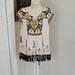 Anthropologie Tops | Anthropologie Vanessa & Virginia Augustina Fringe Boho Top Size S | Color: Cream | Size: S