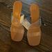 Zara Shoes | Clear Acrylic High Heel | Color: Tan/White | Size: 40