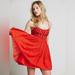 Free People Dresses | Free People Embroidered Earth Angel Gauze Babydoll Mini Dress Red | Color: Orange/Red | Size: 12