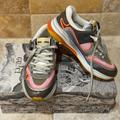 Gucci Shoes | Gucci Ultrapace Distressed Sneakers With Pink & Orange Women Size 7 | Color: Brown/Silver | Size: 7