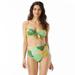 Kate Spade New York Swim | Kate Spade New York Cucumber Floral Tie Bandeau Bikini Top Multi Size M 1364 | Color: Green/Yellow | Size: M