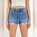 American Eagle Outfitters Shorts | American Eagle Mom Shorts Floral Embroidered High Rise Jean Shorts Blue 6 | Color: Blue | Size: 6