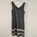 Athleta Dresses | Athleta Dress Striped V Neck Gray Womens Small Athletic Sporty Stretch Summer | Color: Gray/Silver | Size: S