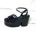 Free People Shoes | Free People Portland Sandals Women’s 38 Us 8 Black Platform Patent Leather | Color: Black | Size: 8