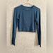 American Eagle Outfitters Tops | American Eagle Women’s Medium Long Sleeve Blue Cropped Top | Color: Blue | Size: M