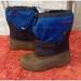 Columbia Shoes | Boys Columbia Blue/Grey Snow Winter Strap & Drawstring Boots Size 4 | Color: Blue/Brown | Size: 4bb