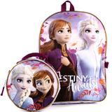 Disney Accessories | Disney 2 Pc.Frozen Backpack Set Backpack & Lunchbox Purple Silver 16" Only 1 | Color: Purple/Silver | Size: Osg