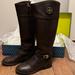 Tory Burch Shoes | Euc Tory Burch Teresa Riding Boot 8.5 | Color: Brown/Gold | Size: 8.5