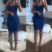 Zara Dresses | Last Chance | Navy Square Neck Zara Bodycon | Color: Blue | Size: Xs