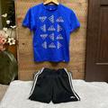 Adidas Matching Sets | Adidas Boys’ T-Shirt & Shorts Coordinating Set Blue & Black Medium (10/12) | Color: Black/Blue | Size: Boys M (10/12)