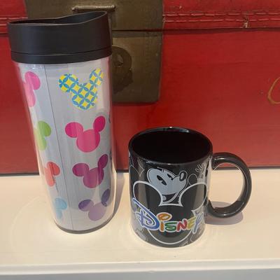 Disney Dining | Dinsey Bundle Of 2 Travel Disney Coffee Tumbler & Mickey Mouse Coffe Mug - New | Color: Black/Gray | Size: Os