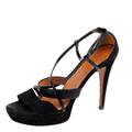 Gucci Shoes | Gucci Black Suede And Patent Leather Platform Ankle Strap Sandals Size 39.5 | Color: Black | Size: 39.5