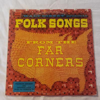 Disney Media | 1959 Walt Disney Presents Folk Songs From The Far Corners Vinyl Lp | Color: Orange | Size: Os