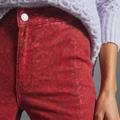 Anthropologie Jeans | Anthropologie Pilcro High Rise Denim Flocked Cotton Leggings/Jeggings | Color: Red | Size: 28