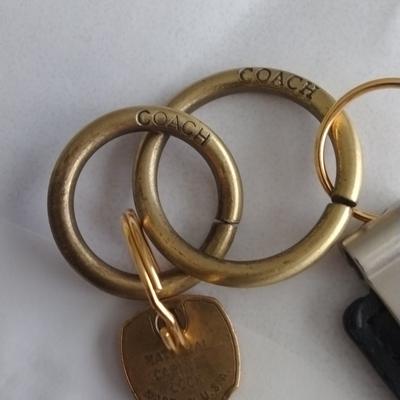 Coach Accessories | Coach Key Chain 1sz$28 + Free Scarf. | Color: Silver/White | Size: Os