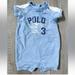 Ralph Lauren One Pieces | Euc! Polo Ralph Lauren Boys Baby Shortall Coverall 6 Months | Color: Blue/White | Size: 6mb