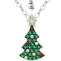 Giani Bernini Jewelry | Giani Bernini Multi-Stone Christmas Tree Pendant Necklace In Sterling Silver | Color: Green/Silver | Size: Os