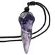 Nupuyai Amethyst Skull Carving Crystal Stone Pendant Necklace for Men Women, Natural Carved Stone Raven Skull Jewellery with Adjustable Cord