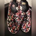 Disney Shoes | Alice In Wonderland Pansy Print Sneaker - Disney Target Rare Womens 9 | Color: Black/Red | Size: 9