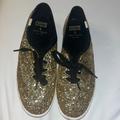 Kate Spade Shoes | Kate Spade Gold Glitter Size 7 Keds | Color: Black/Gold | Size: 7