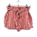 American Eagle Outfitters Shorts | Aeo Sz 10 High Rise Stripe Paper Bag Waist Tie Cheeky Shorts | Color: Red/White | Size: 10