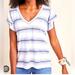 Anthropologie Tops | Anthropologie T.La Blue And White Striped Flutter Tee Shirt | Color: Blue/White | Size: Xs