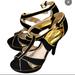 Michael Kors Shoes | Michael Kors Platform Black Suede With Gold Trim Shoes Size 6 And 1/2 Medium | Color: Black/Gold | Size: 6.5