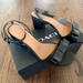 Coach Shoes | Coach Size 8.5 Leather Black Stack Heel Sandals With Ankle Buckle Strap. | Color: Black | Size: 8.5