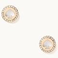 Kate Spade Jewelry | Kate Spade Earrings Round Stud Gold Clear Spot The Spade New Dust Bag | Color: Gold | Size: Os