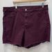 American Eagle Outfitters Shorts | American Eagle Burgundy Raw Hem Hi- Rise Shorts Plus Size 18 | Color: Purple/Red | Size: 18