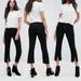 Free People Jeans | Free People Black Fray Hem Front Slit High Button Waist Jeans - Size 28 | Color: Black | Size: 28