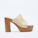 Zara Shoes | High Heel Studded Sandals | Color: Cream | Size: 8