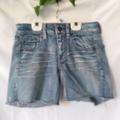 American Eagle Outfitters Shorts | American Eagle Outfitters Denim Shorts Juniors Size 2 Midi Med Wash Embroidered | Color: Blue | Size: 2