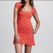 Free People Dresses | Free People Women's Large Daisy Godet Lace Mini Dress Red Coral Floral | Color: Red | Size: L