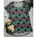 Lularoe Tops | Lularoe Disney Minnie Mouse Irma High Low T-Shirt Top Size Xxs | Color: Green | Size: Xxs