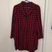 Madewell Dresses | Madewell Buffalo Check Flannel Shirt Dress | Color: Black/Red | Size: L