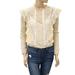 Free People Tops | Intimately Free People Goldie Ruffle Lace Bodysuit Top Beige Boho Xs | Color: White/Yellow | Size: Xs