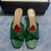 Gucci Shoes | Authentic Gucci Women Leather Sandal | Color: Green | Size: 37.5