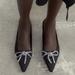 Zara Shoes | Blogger's Fave! Zara Jeweled Bow Ballet Flats Nwt | Color: Black | Size: 7.5