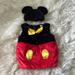 Disney Costumes | Disney Mickey Mount Baby Toddler Warm Onesie Mickey Mouse Hat 0-6 Months | Color: Red | Size: Osbb