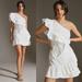 Anthropologie Dresses | Anthropologie Maeve Ruffled One Shoulder Mini Dress White | Color: White | Size: 12