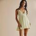 Free People Dresses | Free People Forever Favorite Mini Dress Endless Summer Babydoll Smocked M | Color: Green | Size: M